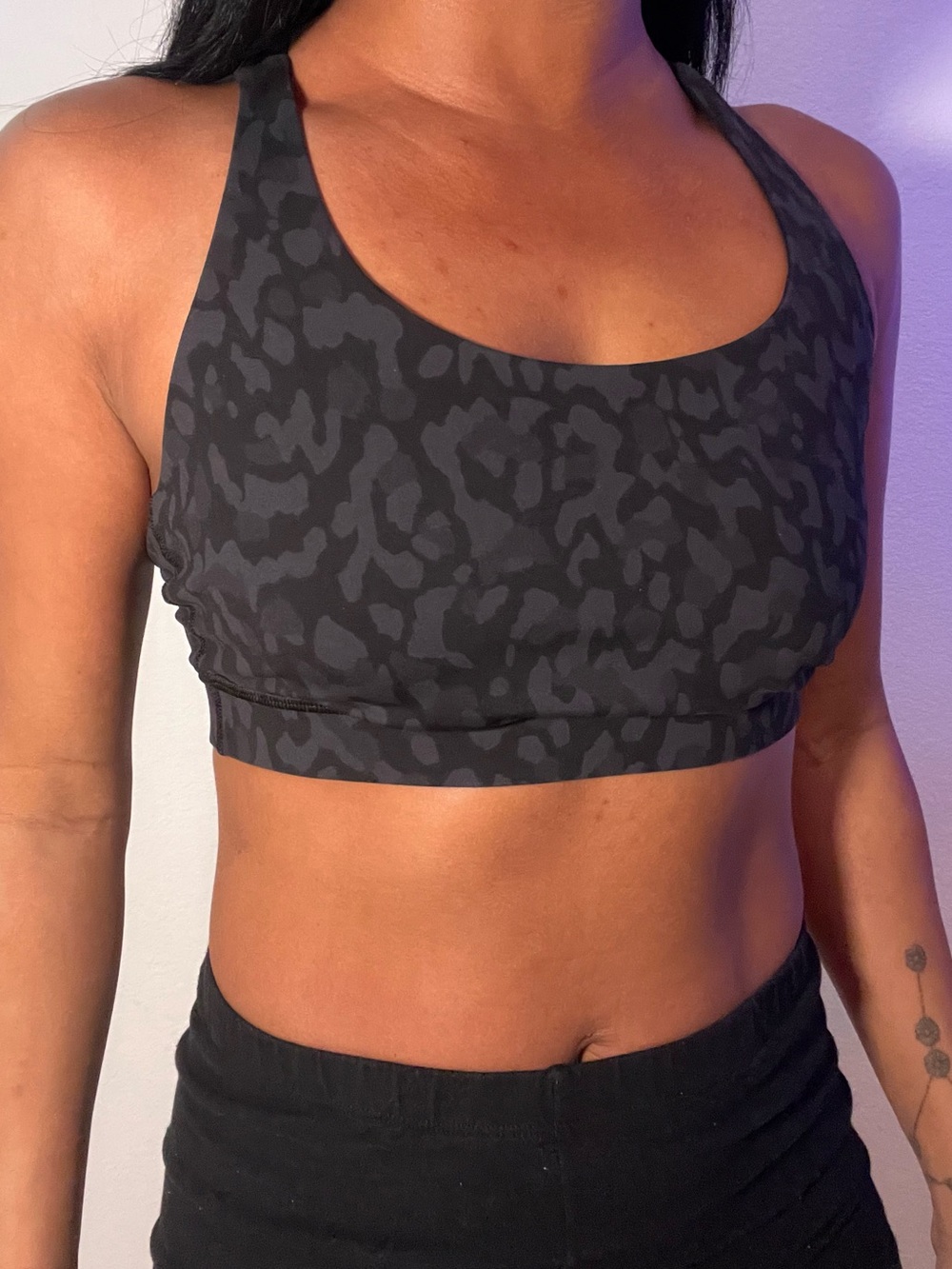 🖤 Lululemon Black Leopard Strappy Sports Bra